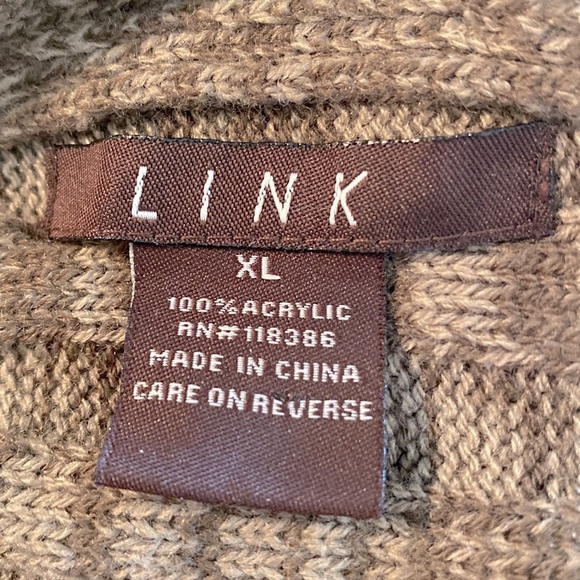 Y2K LINK shawl collar open concept knitwear  in brown & tan color mix 🧶 - Picture 8 of 8